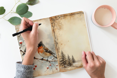 Forest Winter Junk Journal Pages. 12 jpg Product Image 5