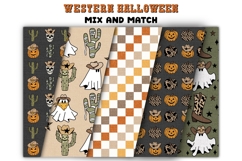 Western Halloween Clipart Set Fall Cowboy Ghosts Pumpkins Product Image 4