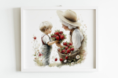 Watercolor Strawberry Clipart, 25 png Product Image 6
