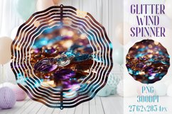 Glitter Wind Spinner Sublimation. Bokeh Blue Purple Spinner Product Image 1