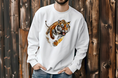 Watercolor Tiger Clipart Set, 30 PNG Product Image 6