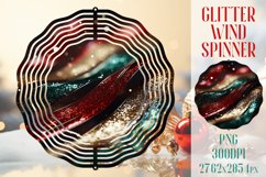 Wind Spinner Sublimation | Glitter Red Green stripes Spinner Product Image 1