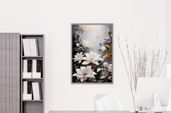 Abstract Gold White Lilies, Printable Paper, 20 jpg Product Image 6