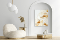 Ivory Gold Floral Backgrounds, 20 jpg Product Image 6