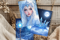 Frozen Forest Junk Journal Pages. 12 JPG Product Image 6