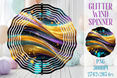 Glitter Wind Spinner Sublimation|Colorful Gold Waves Spinner Product Image 1