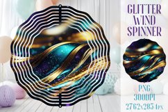 Wind Spinner Sublimation|Glitter Golden wave stripes Spinner Product Image 1