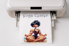 Quirky Yoga Girl Clipart Bundle, 23 png Product Image 6