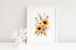 Sunflower Boho Clipart Bundle 30 PNG. Product Image 6
