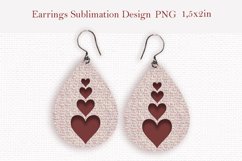 Valentines day teardrop sublimation earrings design Product Image 1
