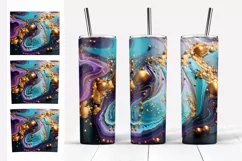 Glitter Tumbler Sublimation | Acrylic paints Skinny Tumbler Product Image 3