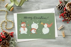 Snowman Family Clipart, Cute Holiday graphics, PNG, SVG file Product Image 6