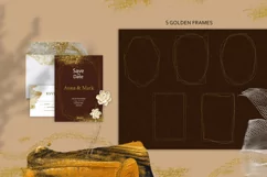Abstract digital grunge black ang gold brush strokes Product Image 7