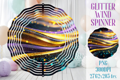 Glitter Wind Spinner Sublimation|Colorful Gold Waves Spinner Product Image 1