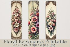Gentle Floral Bookmarks Digital, 3 png, jpg Product Image 1