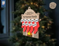 Family Stocking Ornament SVG, Christmas Ornament SVG Product Image 2