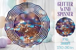 Glitter Wind Spinner Sublimation. Bokeh Purple Teal Spinner Product Image 1