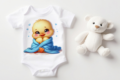 Cute Baby Duckling Boy Clipart, 33 PNG Product Image 7