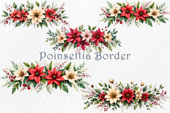 Poinsettia Clipart Bundle, 35 png Product Image 7
