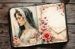 Vintage Valentine Junk Journal Pages, 24 jpg Product Image 7