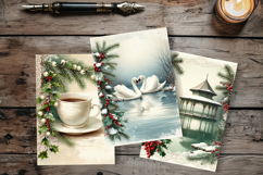 Floral Winter Junk Journal Pages. 12 jpg Product Image 7