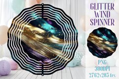 Wind Spinner Sublimation|Glitter Golden wave stripes Spinner Product Image 1