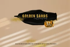 Abstract digital grunge black ang gold brush strokes Product Image 1