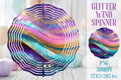 Glitter Wind Spinner Sublimation | Pink Gold Stripes Spinner Product Image 1