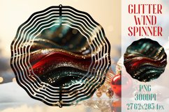 Wind Spinner Sublimation | Glitter Red Green stripes Spinner Product Image 1