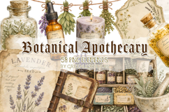Botanical Apothecary Clipart, Vintage Junk Journal Ephemera Product Image 1