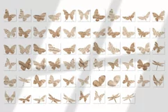 Butterflies silhouettes with vintage music paper texture Product Image 2