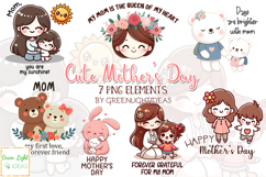 Cute Mother&#039;s Day Quotes Sublimation Clipart, Mom Phrases Product Image 1
