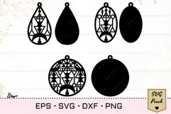 Boho Ethnic Earrings SVG Product Image 1