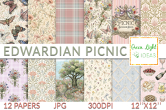 Spring Picnic Seamless Patterns, Garden Digital Papers Product Image 1