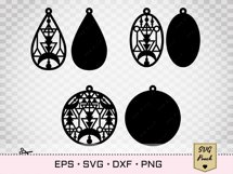 Boho Ethnic Earrings SVG Product Image 2