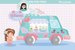 Flower truck clipart Product Image 1