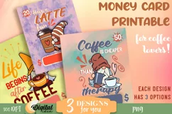 Money Card PNG Designs Coffee. Money Holder Printable Product Image 1