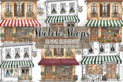 Shop Fronts Clipart, Store Illustrations, Ink Shop Designs Product Image 1