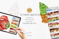 Matcha Taiyaki Sketch & Color palette for Procreate Product Image 1