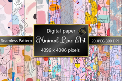 Minimalist line Digital Paper Seamless Pattern Product Image 1