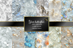 Glass butterflies 12 JPG Seamless pattern Product Image 1
