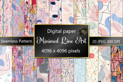 Minimalist line Digital Paper Seamless Pattern Product Image 1