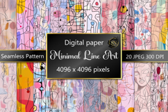 Minimalist line Digital Paper Seamless Pattern Product Image 1