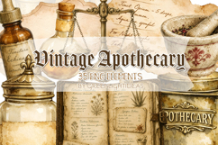 Vintage Apothecary Junk Journal Ephemera Clipart Product Image 1