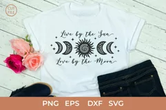 Live By The Sun Love By The Moon SVG, Floral Sun & Moon SVG Product Image 2