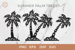 Summer Palm Tree SVG, Boho Floral SVG, Floral Palm Trees DXF Product Image 2