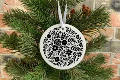 Christmas Ornament SVG, Floral Christmas Ball SVG Cut files Product Image 2