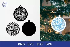 Christmas Ornament SVG, Floral Christmas Ball SVG Cut files Product Image 1