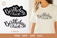 Birthday Chick SVG, Birthday Girl Party SVGs, Birthday Shirt Product Image 1