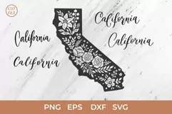 California SVG, Floral State SVG, California T Shirt Designs Product Image 2